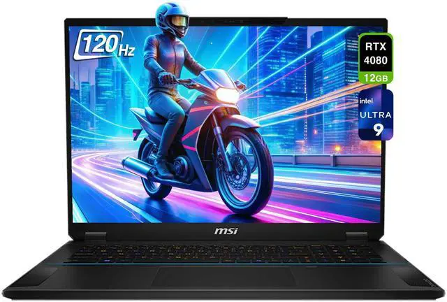 Main image of MSI Stealth 18 AI Studio Gaming Laptop, Intel Ultra 9-185H, 64 GB DDR5 RAM, 1 TB PCIe SSD, 18" WQUXGA (3840x2400) 120 Hz Mini LED Display, Nvidia G-Force RTX 4080, Backlit Keyboard, W11 Home, Midnight