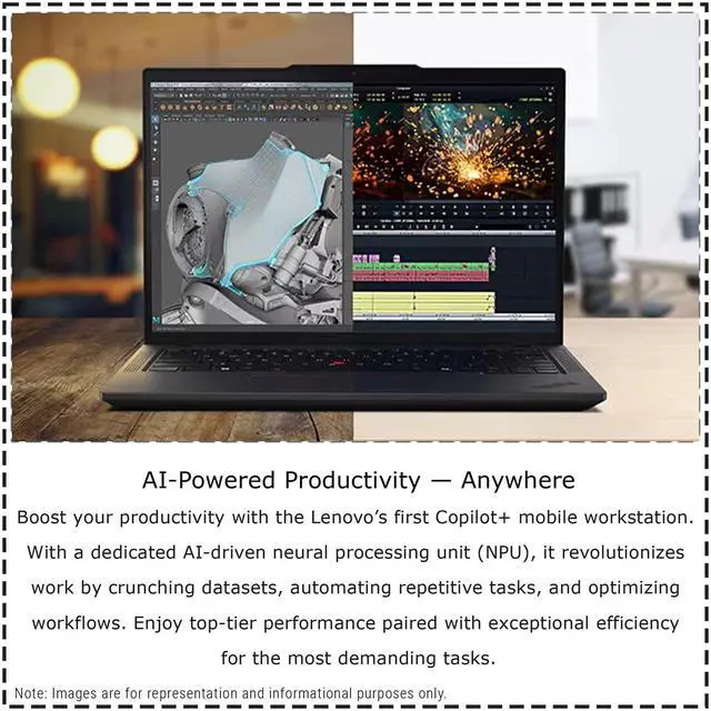 Alt view image 7 of 7 - Lenovo ThinkPad P14s Gen 6 Mobile Workstation, AMD Ryzen AI 9 HX PRO-370, 96 GB DDR5 RAM, 4 TB PCIe SSD, 14" WUXGA (1920x1200) IPS Display, AMD Radeon 890M, Backlit Keyboard, W11 Pro, Black