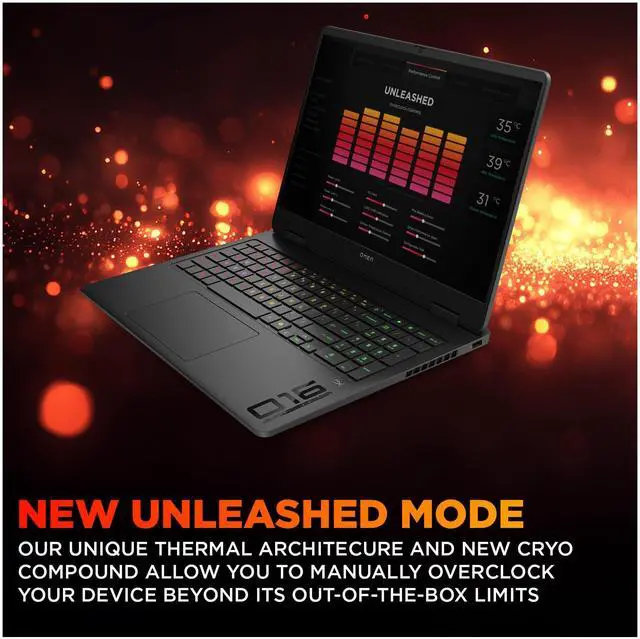 Alt view image 6 of 7 - HP OMEN Slim 16 Gaming Laptop, Intel Ultra 9-285H, 64 GB DDR5 RAM, 1 TB PCIe SSD, 16" WQXGA (2560 x 1600) 240Hz Display, Nvidia G-Force RTX 5070, Backlit 4-Zone RGB Keyboard, W11 Home, Shadow Black