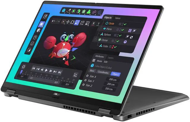 Alt view image 3 of 7 - ASUS Vivobook Flip Copilot+ Laptop, Intel Ultra 7-256V, 16 GB LPDDR5x RAM, 2 TB PCIe SSD, 14" WUXGA (1920 x 1200) OLED Touchscreen, Intel Arc Graphics, Backlit Chiclet Keyboard, W11 Home, Matte Gray