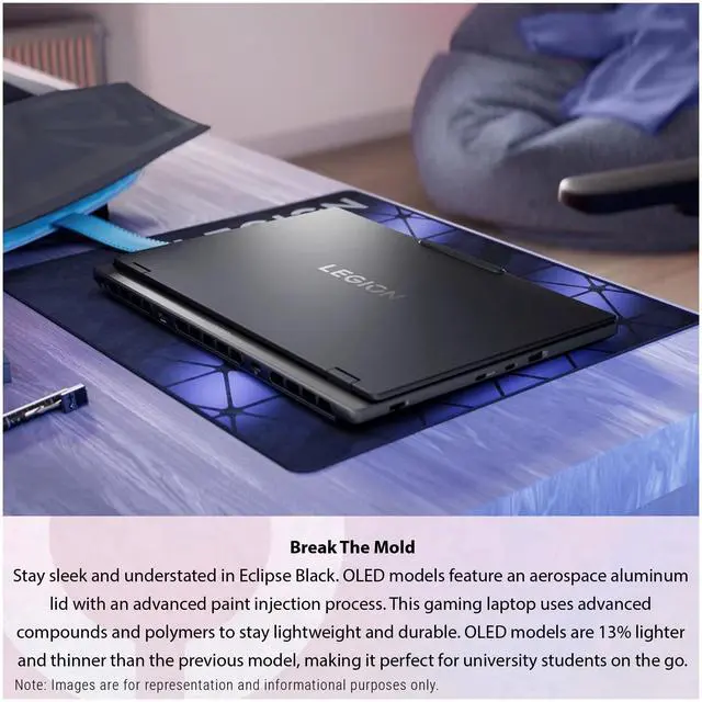 Alt view image 3 of 7 - Lenovo Legion 5i AI-Powered Gaming Laptop, Intel i7-14700HX, 16 GB DDR5 5600, 512 GB PCIe SSD, 15.1" WQXGA (2560x1660) Display, Nvidia G-Force RTX 5060, 24-Zone RGB Backlit, W11 Home, Eclipse Black