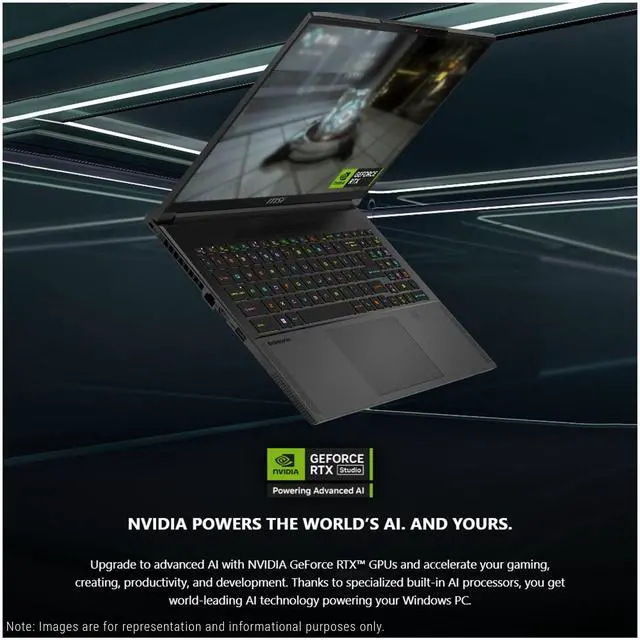 Alt view image 2 of 7 - MSI Stealth A16 AI+ Gaming Laptop, AMD Ryzen AI 9 HX-370, 32 GB LPDDR5x RAM, 4 TB PCIe SSD, 16" QHD+ (2560x1600) 240Hz , Nvidia G-Force RTX 5070 Ti, RGB Backlit Keyboard, W11 Pro, Core Black