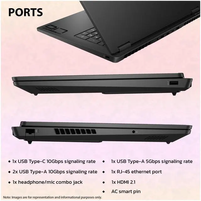 Alt view image 3 of 7 - HP OMEN Gaming Laptop, AMD Ryzen AI 9-365, 64 GB DDR5 RAM, 1 TB PCIe SSD, 17.3" FHD (1920x1080) 144Hz Display, Nvidia G-Force RTX 5060, 1-Zone RGB Backlit Keyboard, W11 Home, Black