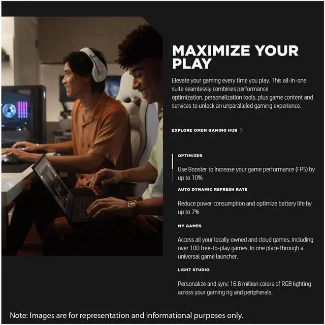 Alt view image 4 of 7 - HP OMEN Gaming Laptop, AMD Ryzen AI 9-365, 64 GB DDR5 RAM, 1 TB PCIe SSD, 17.3" FHD (1920x1080) 144Hz Display, Nvidia G-Force RTX 5060, 1-Zone RGB Backlit Keyboard, W11 Home, Black
