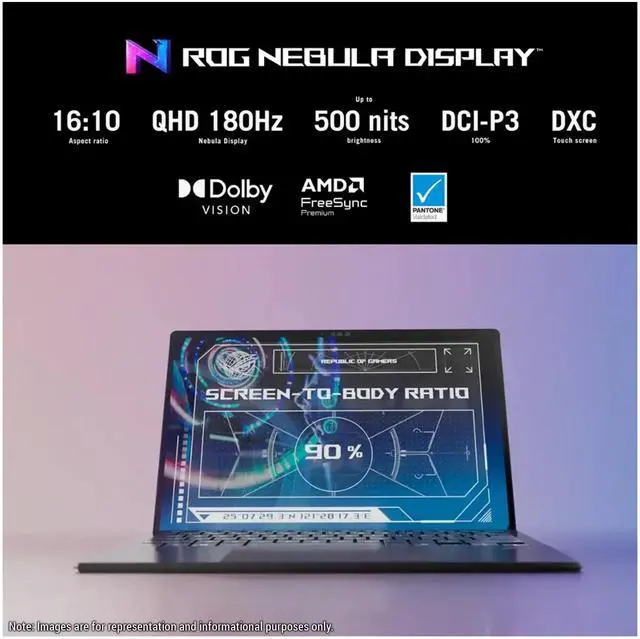 Alt view image 2 of 7 - ASUS ROG Flow Z13 Gaming Laptop, AMD Ryzen AI MAX+ 395, 32 GB LPDDR5x RAM, 2 TB PCIe SSD, 13.4" 2.5K (2560x1600) 180Hz Touchscreen, AMD Radeon 8060S Graphics, 1-Zone RGB Keyboard, W11 Pro, Off Black