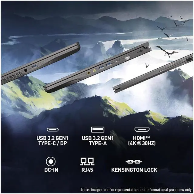 Alt view image 5 of 7 - MSI Thin 15 Gaming Laptop, Intel Core i7-13620H, 32 GB DDR4 RAM, 2 TB PCIe SSD, 15.6 FHD (1920x1080) 144Hz Display, Nvidia G-Force RTX 4050, Backlit Keyboard, W11 Home, Black