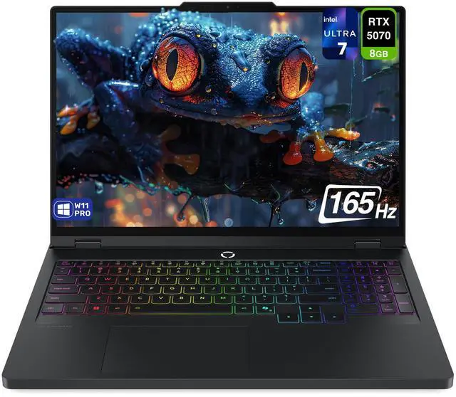 Main image of Lenovo Legion Pro 5 Gaming Laptop, Intel Ultra 7-255HX, 64 GB DDR5 RAM, 4 TB PCIe SSD, 16" WQXGA (2560x1600) 165Hz Display, Nvidia G-Force RTX 5070, 24-Zone RGB Backlit, W11 Pro, Eclipse Black