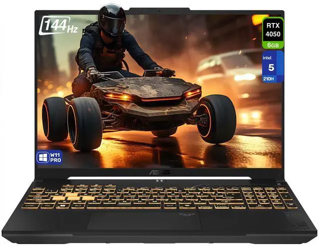 Main image of ASUS TUF F16 Gaming Laptop, Intel 5-210H, 64 GB DDR5 RAM, 4 TB PCIe SSD, 16'' FHD+ (1920x1200, WUXGA) 144Hz IPS Display, Nvidia G-Force RTX 4050, 1-zone RGB Backlit Keyboard, W11 Pro, Mecha Gray