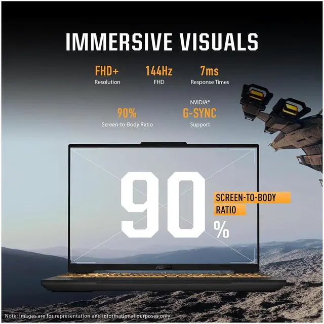 Alt view image 2 of 7 - ASUS TUF F16 Gaming Laptop, Intel 5-210H, 64 GB DDR5 RAM, 4 TB PCIe SSD, 16'' FHD+ (1920x1200, WUXGA) 144Hz IPS Display, Nvidia G-Force RTX 4050, 1-zone RGB Backlit Keyboard, W11 Pro, Mecha Gray