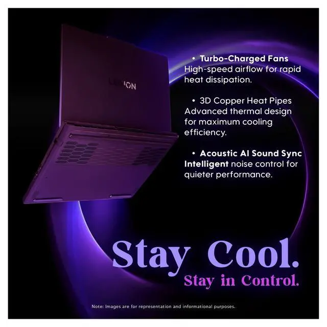 Alt view image 3 of 7 - Lenovo Legion Pro 5 Gaming Laptop, AMD Ryzen 7-8745HX, 32 GB DDR5 RAM, 2 TB PCIe SSD, 16" 2.5K (2560x1600) 165Hz, Nvidia G-Force RTX 5060, 24-Zone RGB Backlit Keyboard, W11 Home, Black+Traix Mousepad