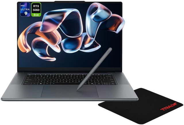 Main image of Lenovo Pro 9i Aura Edition Laptop, Intel Ultra 9-386H, 32 GB LPDDR5x RAM, 4 TB PCIe SSD, 16" (2880x1800) Multi-Touch, Nvidia G-Force RTX 5060, Backlit Keyboard, W11 Home, Thunder Grey+Traix Mousepad
