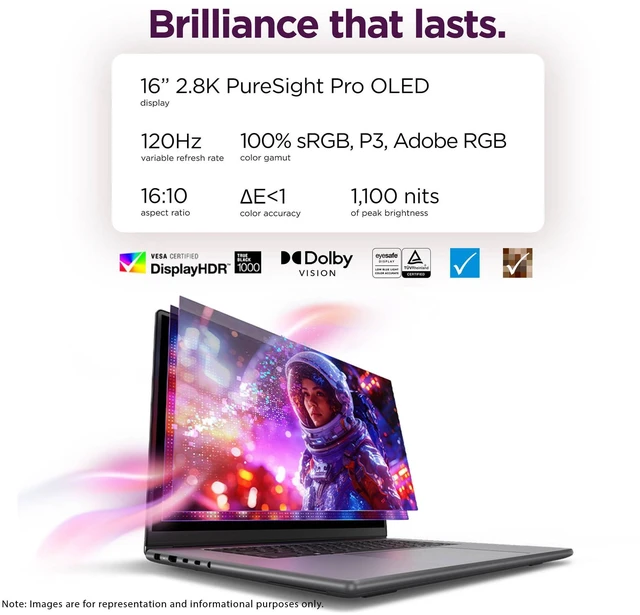 Alt view image 2 of 7 - Lenovo Pro 9i Aura Edition Laptop, Intel Ultra 9-386H, 32 GB LPDDR5x RAM, 2 TB PCIe SSD, 16" (2880x1800) Multi-Touch, Nvidia G-Force RTX 5060, Backlit Keyboard, W11 Pro, Thunder Grey+Traix Mousepad