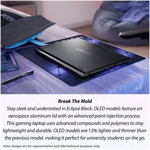 Alt view image 3 of 7 - Lenovo Legion 5i Gaming Laptop, Intel Ultra 7-255HX, 16 GB DDR5 RAM, 2 TB PCIe SSD, 15.1" WQXGA (2560x1600) Display, Nvidia G-Force RTX 5060, RGB Keyboard, W11 Home, Eclipse Black+Traix Mousepad