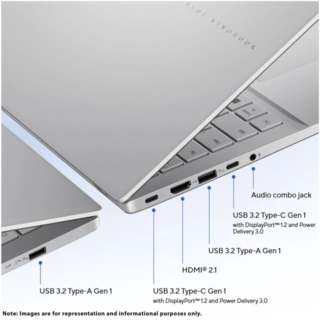 Alt view image 3 of 7 - Asus Vivobook S16 Laptop, AMD Ryzen AI 9 - 465, 32 GB DDR5 RAM, 1 TB PCIe SSD, 16" WUXGA (1920x1200) Touchscreen, AMD Radeon Graphics, Backlit Keyboard, W11 Pro, Cool Silver+Traix MousePad