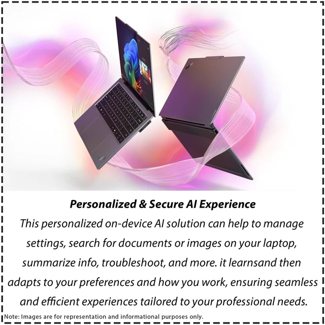 Alt view image 3 of 7 - Lenovo ThinkPad X9 Aura Edition Laptop, Intel Ultra 5-226V, 16 GB LPDDR5x RAM, 2 TB PCIe SSD, 14" WQXGA (2560x1600), Integrated Intel Arc 130V, Backlit Keyboard, W11 Pro, Thunder Grey+Traix Mousepad