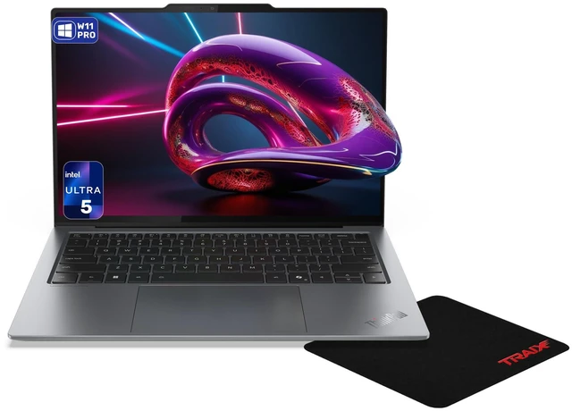 Main image of Lenovo ThinkPad X9 Aura Edition Laptop, Intel Ultra 5-226V, 16 GB LPDDR5x RAM, 2 TB PCIe SSD, 14" WQXGA (2560x1600), Integrated Intel Arc 130V, Backlit Keyboard, W11 Pro, Thunder Grey+Traix Mousepad