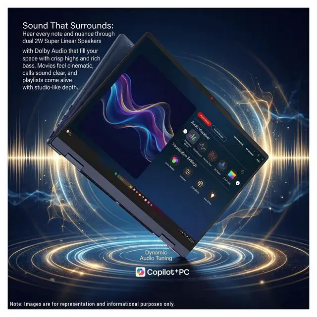 Alt view image 2 of 7 - Lenovo IdeaPad 5 2-in-1, Laptop, AMD Ryzen AI 5-430, 16 GB DDR5 RAM, 2 TB PCIe SSD, 14" WUXGA (1920x1200) Touchscreen, AMD Radeon 840M, Backlit Keyboard, W11 Pro, Cosmic Blue, Pen + Traix MousePad