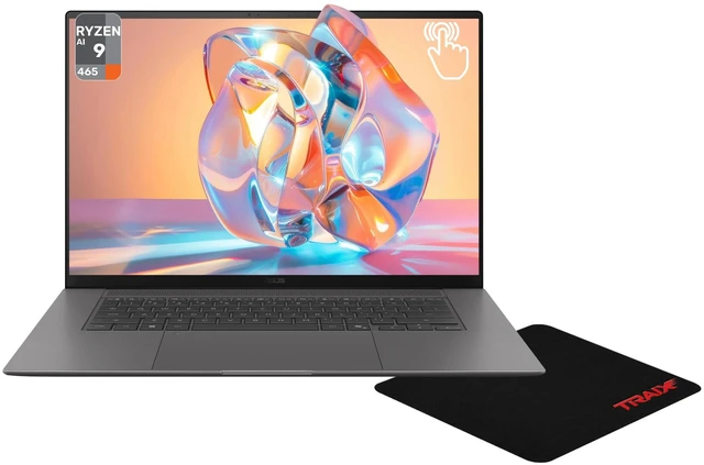 Main image of Asus Zenbook S16 Copilot+ Laptop, AMD Ryzen AI 9-465, 32 GB LPDDR5x RAM, 1 TB PCIe SSD, 16" 3K (2880x1800) Touchscreen, AMD Radeon Graphics, Backlit Keyboard, W11 Home, Antrim Gray+ Traix MousePad