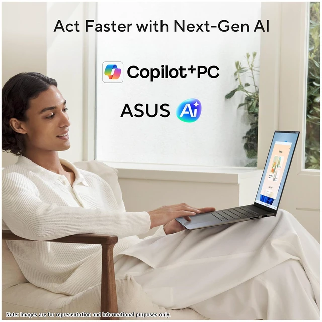 Alt view image 3 of 7 - Asus Zenbook S16 Copilot+ Laptop, AMD Ryzen AI 9-465, 32 GB LPDDR5x RAM, 1 TB PCIe SSD, 16" 3K (2880x1800) Touchscreen, AMD Radeon Graphics, Backlit Keyboard, W11 Home, Antrim Gray+ Traix MousePad