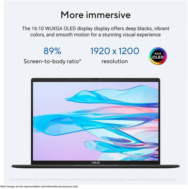 Alt view image 2 of 7 - Asus Vivobook S16 Laptop, Intel Ultra 9-386H, 48 GB DDR5 RAM, 4 TB PCIe SSD, 16" WUXGA (1920x1200) 16:10 OLED 60Hz Display, Intel Graphics, Backlit Keyboard, W11 Pro, Matte Gray + Traix MousePad