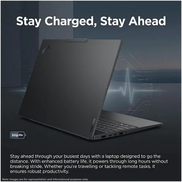 Alt view image 11 of 14 - Lenovo ThinkPad E16 Gen 3 Intel Laptop, 16" IPS 60Hz, Intel Core 7 240H, 16GB, 512GB SSD