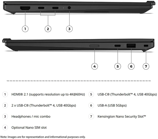Alt view image 3 of 7 - Lenovo ThinkPad X1 Carbon Gen 14 Aura Edition Laptop, Intel Ultra 5-335H, 32 GB LPDDR5X RAM, 1 TB PCIe SSD, 14" 2.8K (2880x1800)OLED, Intel Graphics, Backlit Keyboard, W11 Pro, Black+Traix MousePad