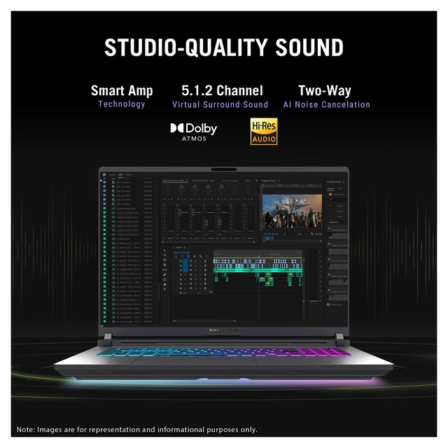 Alt view image 2 of 7 - Asus ROG Strix G18 Gaming Laptop, Intel Ultra 9-290HX PLUS, 64 GB DDR5 RAM, (4 TB+4 TB) PCIe SSD, 18" 2.5K(2560x1600)300Hz, Nvidia G-Force RTX 5060, 4-Zone RGB Keyboard, W11 Home, Gray+Traix MousePad