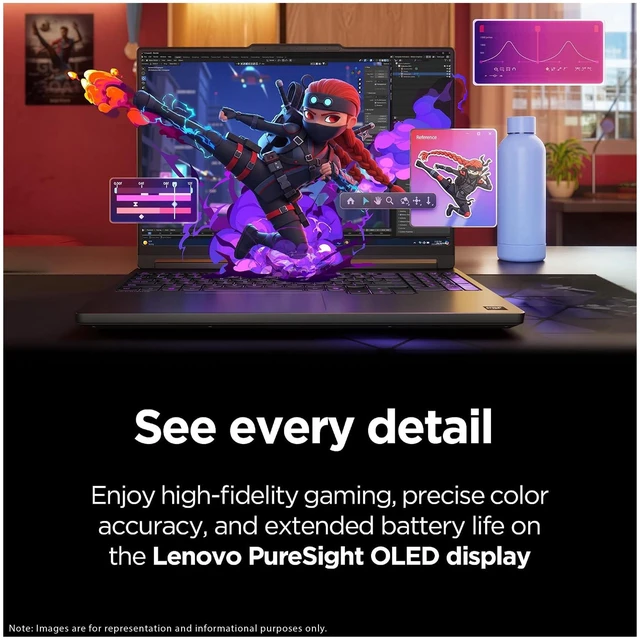 Alt view image 3 of 7 - Lenovo Legion 5 Gaming Laptop, AMD Ryzen AI 9-465, 32 GB DDR5 RAM, 1 TB PCIe SSD, 15.3" WQXGA (2560x1600) 165Hz OLED, Nvidia G-Force RTX 5070, Zoned RGB Backlit, W11 Home, Black+Traix MousePad