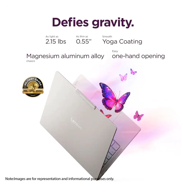 Alt view image 5 of 7 - Lenovo Yoga Slim 7i Ultra Aura Edition Laptop, Intel Ultra 7-355, 32 GB LPDDR5X RAM, 1 TB PCIe SSD, 14" 3K (2880x1800) Touchscreen, Intel Graphics, Backlit Keyboard, W11 Pro, Seashell+Traix Mousepad