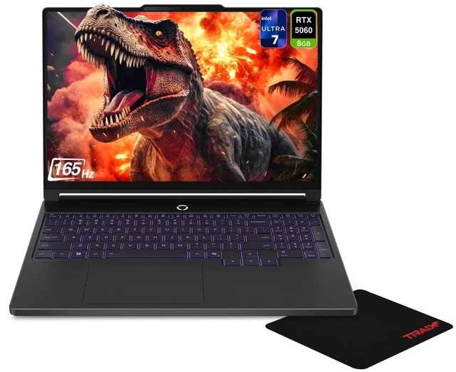 Main image of Lenovo Legion 5i Gaming Laptop, Intel Ultra 7-251HX, 32 GB DDR5 RAM, 1 TB PCIe SSD, 15.3" WQXGA (2560x1600) 165Hz, Nvidia G-Force RTX 5060, 1-Zone RGB Backlit, W11 Pro, Eclipse Black+Traix MousePad