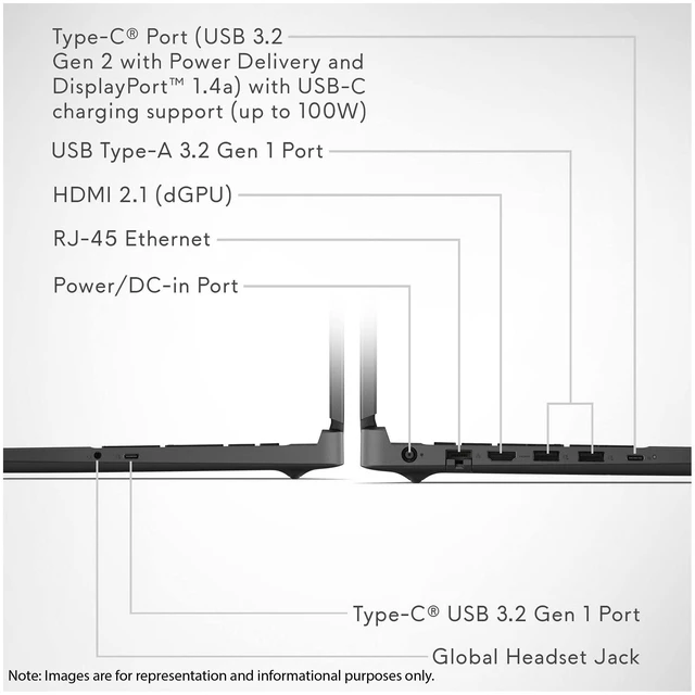 Alt view image 4 of 7 - Alienware 15 Gaming Laptop, AMD Ryzen 7-260, 64 GB DDR5 RAM, 4 TB PCIe SSD, 15.3" WUXGA (1920x1200) 165Hz, Nvidia GeForce RTX 5050, RGB Backlit Keyboard, W11 Pro, Black + Traix MousePad