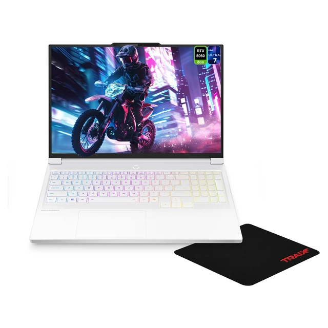Main image of Lenovo Legion 7i Gaming Laptop, Intel Ultra 7-255HX, 32 GB DDR5 RAM, 1 TB PCIe SSD, 16" WQXGA (2560x1600) 165Hz OLED, Nvidia G-Force RTX 5060, RGB Backlit Keyboard, W11 Pro, White + Traix MousePad