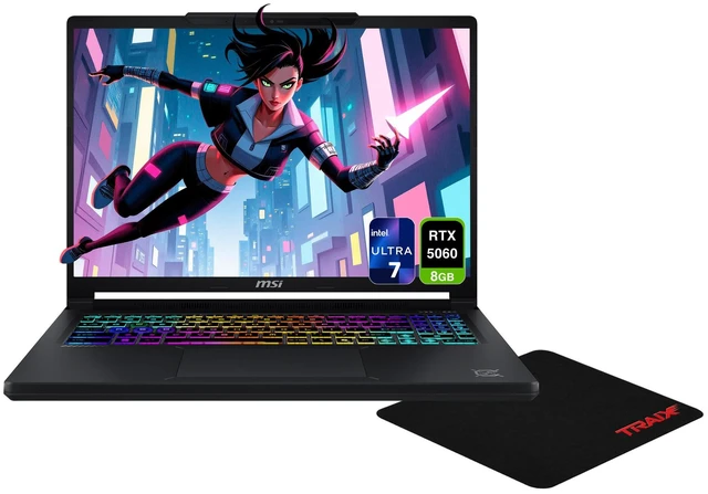 Main image of MSI Crosshair 16 Max Gaming Laptop, Intel Ultra 7-251HX, 32 GB DDR5 RAM, 1 TB PCIe SSD, 16" QHD+ (2560x1600) 165Hz, Nvidia G-Force RTX 5060, 24-Zone RGB Keyboard, W11 Home, Core Black+Traix MousePad