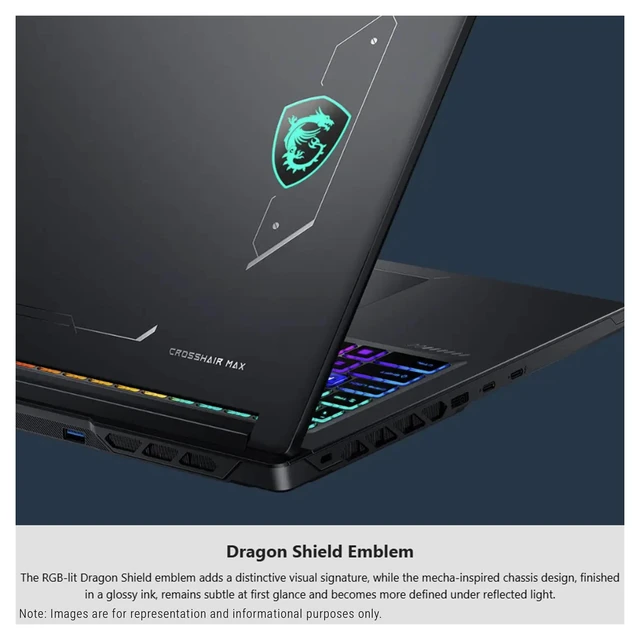 Alt view image 6 of 7 - MSI Crosshair 16 Max Gaming Laptop, Intel Ultra 7-251HX, 32 GB DDR5 RAM, 1 TB PCIe SSD, 16" QHD+ (2560x1600) 165Hz, Nvidia G-Force RTX 5060, 24-Zone RGB Keyboard, W11 Home, Core Black+Traix MousePad