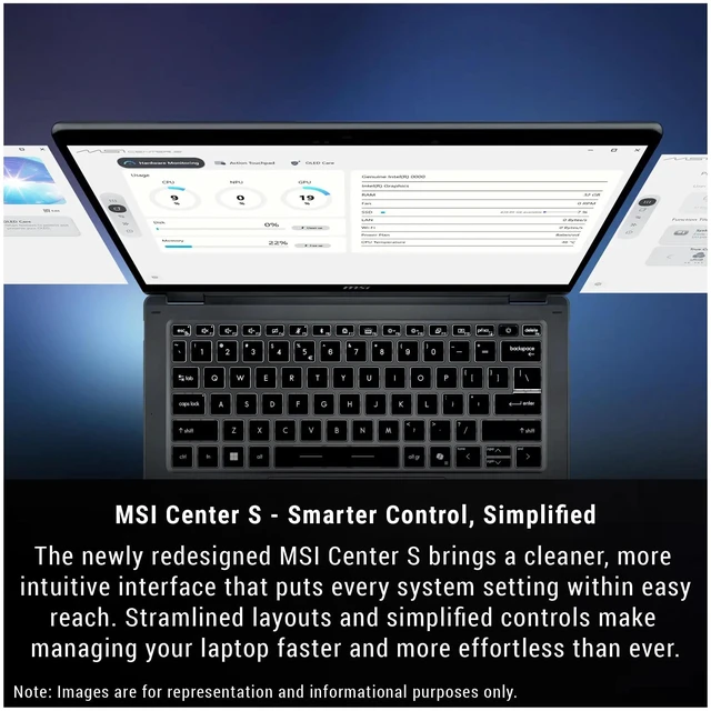 Alt view image 2 of 7 - msi Prestige 16 AI+ Copilot+ Laptop, Intel Ultra X7-358H, 32 GB LPDDR5x RAM, 2 TB PCIe SSD, 16" 2.8K (2880x1800) Touchscreen, Intel Arc B390, Backlit Keyboard, W11 Home, Platinum Gray, Traix Mousepad