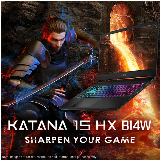 Alt view image 4 of 7 - MSI Katana 15 HX Gaming Laptop, Intel i7-14650HX, 16 GB DDR5 RAM, 1 TB PCIe SSD, 15.6" QHD (2560x1440) 165Hz Display, Nvidia G-Force RTX 5070, 4-Zone RGB Keyboard, W11 Home, Black