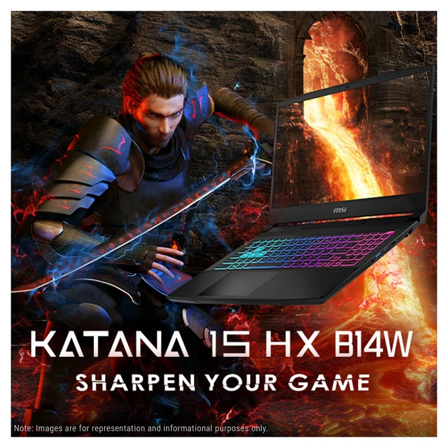 Alt view image 4 of 7 - MSI Katana 15 HX Gaming Laptop, Intel i7-14650HX, 64 GB DDR5 RAM, 2 TB PCIe SSD, 15.6" QHD (2560x1440) 165Hz Display, Nvidia G-Force RTX 5070, 4-Zone RGB Keyboard, W11 Home, Black