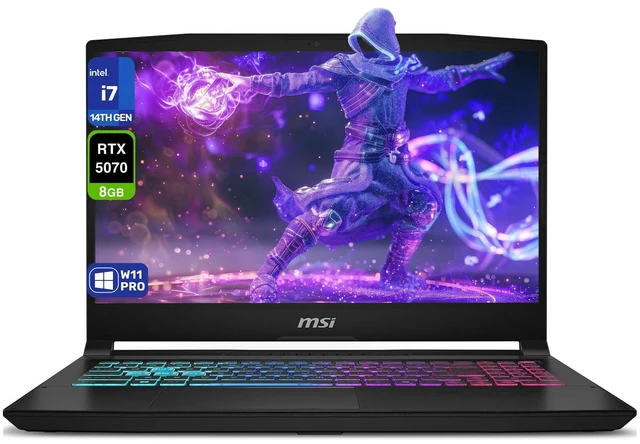 Main image of MSI Katana 15 HX Gaming Laptop, Intel i7-14650HX, 64 GB DDR5 RAM, 4 TB PCIe SSD, 15.6" QHD (2560x1440) 165Hz Display, Nvidia G-Force RTX 5070, 4-Zone RGB Keyboard, W11 Pro, Black