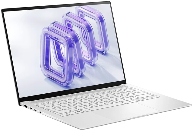 Alt view image 6 of 7 - Asus Zenbook S14 Laptop, Intel Ultra 9 - 386H, 32 GB LPDDR5X RAM, 1 TB PCIe SSD, 14" 3K (2880x1800) Touchscreen 120Hz, Intel Graphics, Backlit Keyboard, W11 Home, Scandinavian White + Traix MousePad