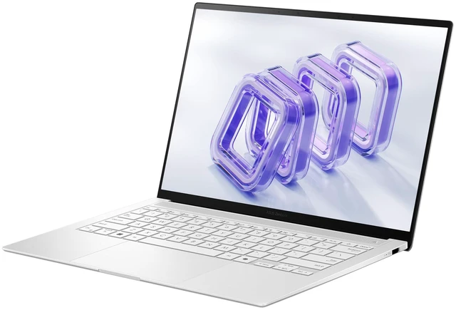 Alt view image 7 of 7 - Asus Zenbook S14 Laptop, Intel Ultra 9 - 386H, 32 GB LPDDR5X RAM, 1 TB PCIe SSD, 14" 3K (2880x1800) Touchscreen 120Hz, Intel Graphics, Backlit Keyboard, W11 Home, Scandinavian White + Traix MousePad