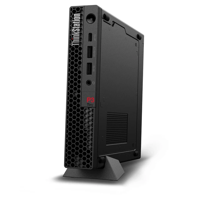 Alt view image 4 of 6 - Lenovo ThinkStation P3 Tiny Gen 2 Workstation, Intel Ultra 5-235, 16 GB LPDDR5 RAM, 2 TB PCIe SSD, Integrated Intel Graphics, W11 Pro, Black, Wired Keyboard & Mouse Set + Traix Mousepad