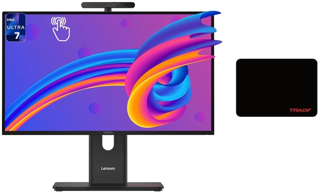 Main image of Lenovo ThinkCentre M190a Gen6 AIO, Intel Ultra 7-265, 64 GB DDR5 RAM, 4 TB PCIe SSD, 23.8" FHD (1920x1080) 120Hz Touchscreen, Intel Graphics, W11 Pro, Black, USB Calliope Gen 3 Mouse+Traix MousePad