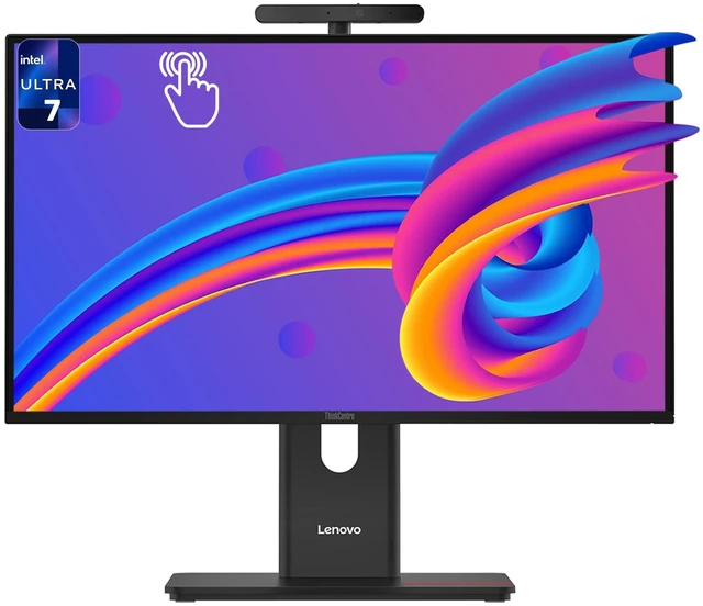 Alt view image 2 of 7 - Lenovo ThinkCentre M190a Gen6 AIO, Intel Ultra 7-265, 64 GB DDR5 RAM, 4 TB PCIe SSD, 23.8" FHD (1920x1080) 120Hz Touchscreen, Intel Graphics, W11 Pro, Black, USB Calliope Gen 3 Mouse+Traix MousePad