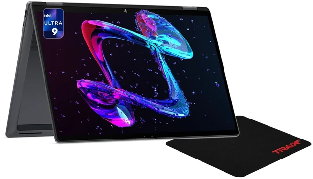Main image of HP OmniBook X Flip 2-in-1 Laptop, Intel Core Ultra 9 - 386H, 32 GB LPDDR5X RAM, 1 TB PCIe SSD, 16" 3K (2880x1800) Touchscreen, Intel Graphics, Backlit Keyboard, W11 Home, Eclipse Gray+Traix MousePad