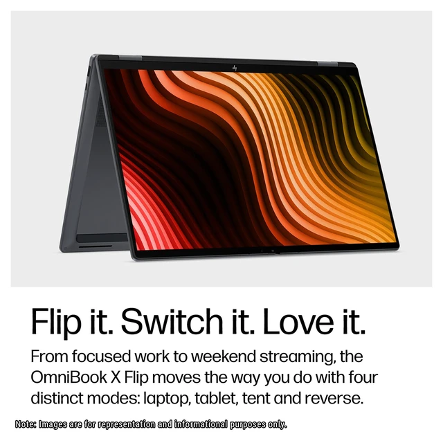 Alt view image 4 of 7 - HP OmniBook X Flip 2-in-1 Laptop, Intel Core Ultra 9 - 386H, 32 GB LPDDR5X RAM, 1 TB PCIe SSD, 16" 3K (2880x1800) Touchscreen, Intel Graphics, Backlit Keyboard, W11 Home, Eclipse Gray+Traix MousePad
