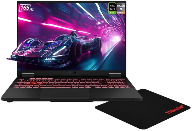 Main image of Asus TUF A16 Gaming Laptop, AMD Ryzen 9-8940HX, 64 GB DDR5 RAM, 1 TB PCIe SSD, 16" WUXGA (1920x1200) 165Hz, Nvidia G-Force RTX 5070, 1-Zone RGB Backlit, W11 Home, Jeager Gray + Traix MousePad