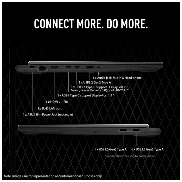 Alt view image 3 of 7 - Asus TUF A16 Gaming Laptop, AMD Ryzen 9-8940HX, 64 GB DDR5 RAM, 1 TB PCIe SSD, 16" WUXGA (1920x1200) 165Hz, Nvidia G-Force RTX 5070, 1-Zone RGB Backlit, W11 Home, Jeager Gray + Traix MousePad