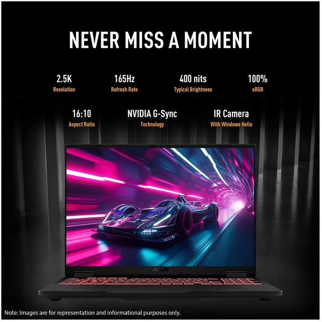 Alt view image 4 of 7 - Asus TUF A16 Gaming Laptop, AMD Ryzen 9-8940HX, 64 GB DDR5 RAM, 1 TB PCIe SSD, 16" WUXGA (1920x1200) 165Hz, Nvidia G-Force RTX 5070, 1-Zone RGB Backlit, W11 Home, Jeager Gray + Traix MousePad