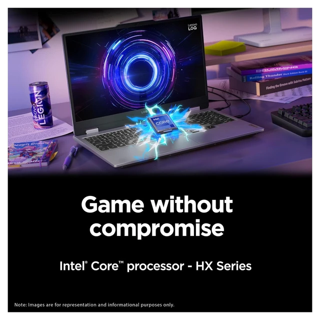 Alt view image 4 of 7 - Lenovo LOQ Gaming Laptop, Intel i7-13650HX, 32 GB DDR5 RAM, 2 TB PCIe SSD, 15.6" FHD (1920x1080) 144Hz, Nvidia GeForce RTX 5050, White Backlit Keyboard, W11 Pro, Lune Grey + Traix MousePad