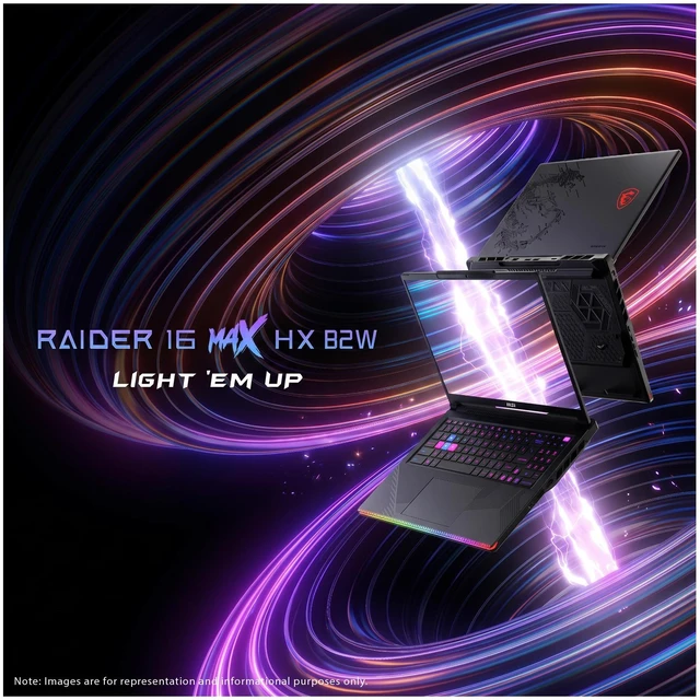 Alt view image 5 of 7 - MSI Raider 16HX Gaming Laptop, Intel Ultra 9-275HX, 32 GB DDR5 RAM, 2 TB PCIe SSD, 16" QHD+ (2560x1600) 240Hz, Nvidia GeForce RTX 5070Ti, 24-Zone RGB Backlit, W11 Pro, Core Black + Traix MousePad